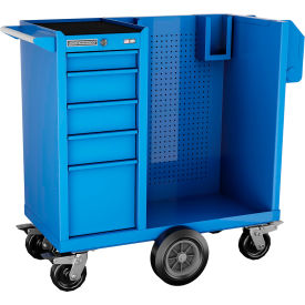 FM Pro Steel Industrial Mobile Sanitization Cart 41"W x 20"D x 43"H Blue