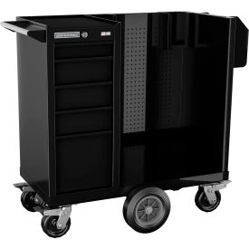 FM Pro Series Steel Industrial Mobile Sanitization Cart 41"W x 20"D x 43"H Black