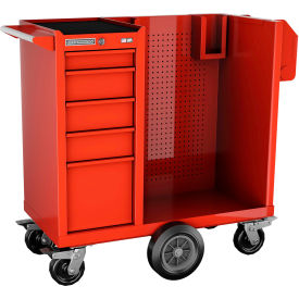 Steel Industrial Mobile Sanitization Cart 41"W x 20"D x 43"H Red