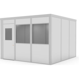 Modular Inplant Office with 2 Windows, Class A, 12'Wx12'D, Gray