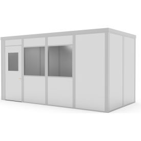 Modular Inplant Office with 2 Windows, Class A, 8'Wx16'D, Gray