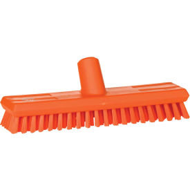 11" Waterfed Deck Scrub- Extra Stiff, Orange