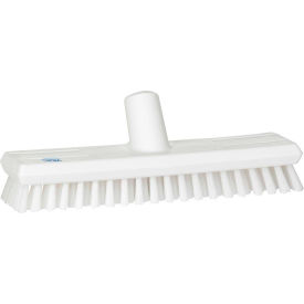 11" Waterfed Deck Scrub- Extra Stiff, White