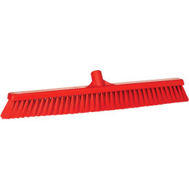 24" Small Particle Push Broom- Soft, Red