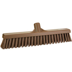 16" Combo Push Broom- Soft/Stiff, Brown