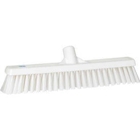 16" Combo Push Broom- Soft/Stiff, White