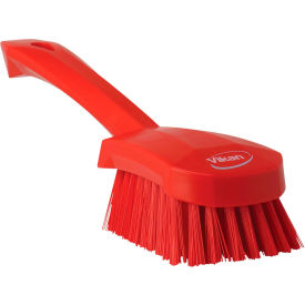 Short Handle Scrubbing Brush- Stiff, Red