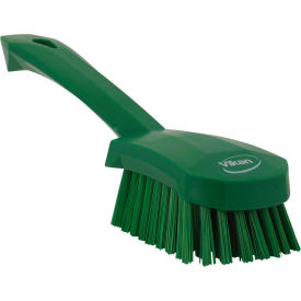 Short Handle Scrubbing Brush- Stiff, Green