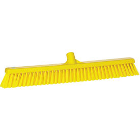 24" Combo Push Broom- Soft/Stiff, Yellow