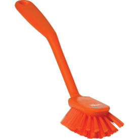 Dish Brush w/ Scraper- Medium, Orange