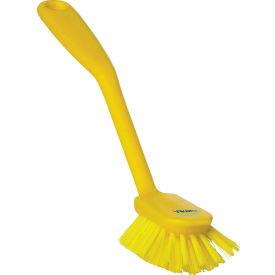Dish Brush w/ Scraper- Medium, Yellow