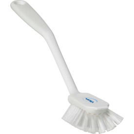 Dish Brush w/ Scraper- Medium, White