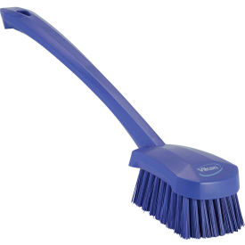 Long Handle Scrubbing Brush- Stiff, Purple