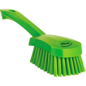 Short Handle Scrubbing Brush- Stiff, Lime