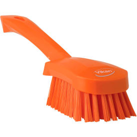 Short Handle Scrubbing Brush- Stiff, Orange