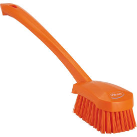 Long Handle Scrubbing Brush- Stiff, Orange