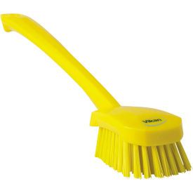 Long Handle Scrubbing Brush- Stiff, Yellow