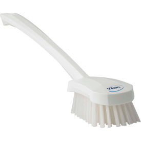 Long Handle Scrubbing Brush- Stiff, White