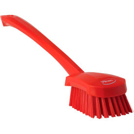 Long Handle Scrubbing Brush- Stiff, Red