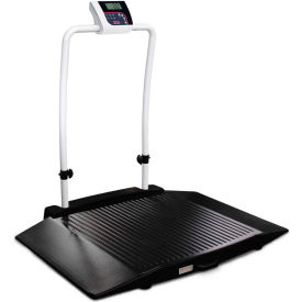 Dual-Ramp Wheelchair Scale with Handrail, 1000 lb x 0.2 lb