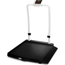 Single Ramp Wheelchair Scale w/Handrail & Bluetooth BLE 4.0, 1000 lb x 0.2 lb