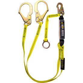 Guardian Big Boss Extended Free Fall Lanyard, 6' Double Leg with Steel Snap Hook, 18" Extension, Nylon