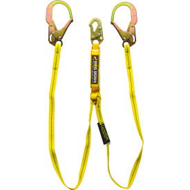 Guardian Big Boss Extended Free Fall Lanyard, 6' Double Leg W/ Steel Rebar Hooks, Shock Pack