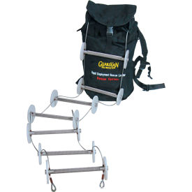 12' Rapid Deployment Rescue Ladder, Clear Zinc, OSHA Compliant, Aluminum/Steel/Polyester/Nylon