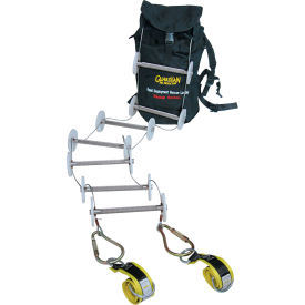 12' Rapid Deployment Rescue Ladder, 3' Premium Cross Arm Straps, Pompier Hooks, Bag