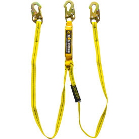 Guardian Big Boss Extended Free Fall Lanyard, 6' Double Leg With Steel Snap Hooks, Shock Pack, Nylon
