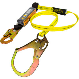 Lanyard, 6' Single Leg With Steel Rebar Hook, Shock Pack, Nylon