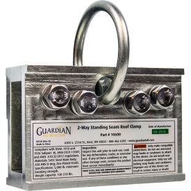 Universal Standing Seam Roof Clamp, 2-Way, Galvanized Steel, 130-310 lbs. Capacity