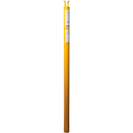 Permanent Warning Line Post, Powder Coated Steel, Yellow, 8"L x 6"W x 8"H
