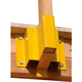 Guardian Guardrail Receiver for 2" x 4" Boards, Powder Coated Steel, Yellow, 44"L x 18"W x 1"H