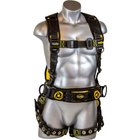 Cyclone Construction Harness Pass-Thru Chest, Tongue Buckle Legs & Waist, Size 2XL, Weight Capacity 130-331 lbs