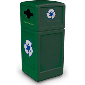 Recycling Can w/Dome Lid, 42 Gallon, Forest Green