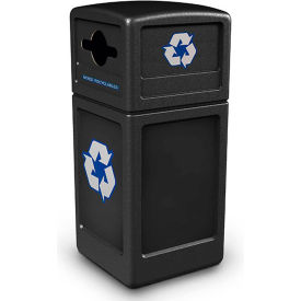 Recycling Can w/Dome Lid, 42 Gallon, Black