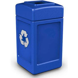 Recycling Can w/Square Open Top, 42 Gallon, Blue