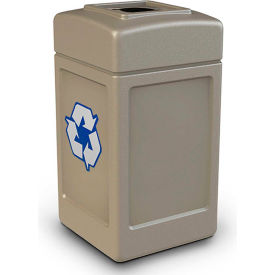 Recycling Can w/Open Top, 42 Gallon, Beige