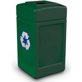 Recycling Can w/Square Open Top, 42 Gallon, Forest Green