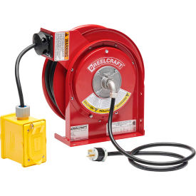 Cord, 35 ft, 10 AWG, 50 ft, 12 AWG, 20 A, 125 V, 3 Outlets, NEMA 5-20, Yellow