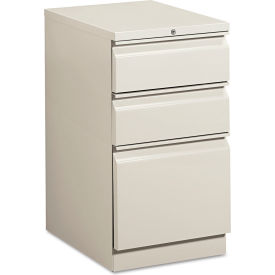 Efficiencies Mobile Box/Box/File Pedestal, 15"W x 19.88"D x 28"H, Light Gray