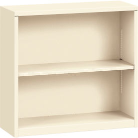 Metal Bookcase, Two-Shelf, 34-1/2"W x 12-5/8"D x 29"H, Putty