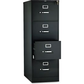 510 Series Four-Drawer Full-Suspension File, Legal, 18.25"W x 25"D x 52"H, Black