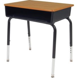 Book Box Student Desks, Medium Oak - 2/Carton