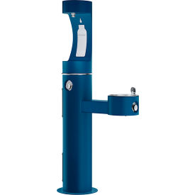 Elkay ezH2O Outdoor Bottle Filling Station with Drinking Fountain, Freeze Resistant, Blue