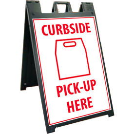 Deluxe Sidewalk Stand And Sign, Curbside, 45" x 25"