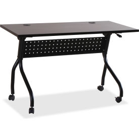 Mobile 48" Flip Top Training Table - Espresso/Black