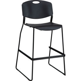 Heavy-Duty Bistro Stacking Chairs - Black - Set of 2