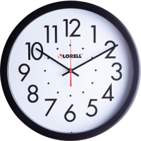 14-1/2" Self-Set Wall Clock, Plastic Case, Black